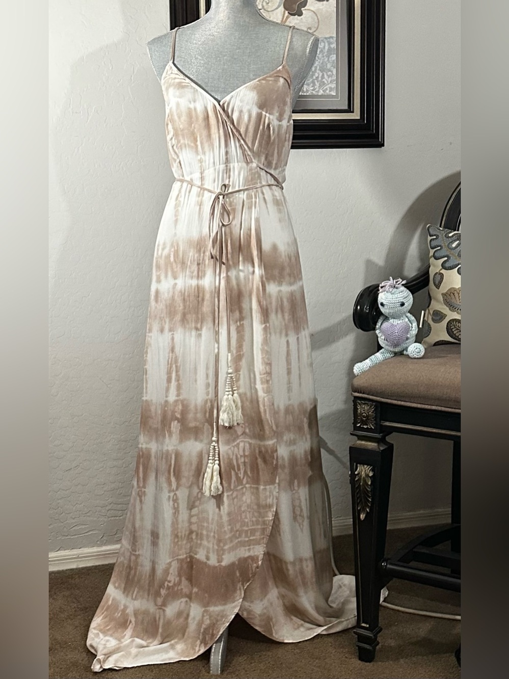 Young Fabulous & Broke Carla Tie Dye Wrap Maxi Dress XS EUC
